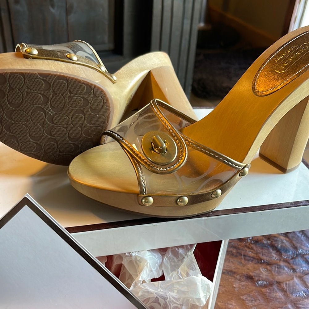 Brand New With Box Coach Cagney Summer Sandals/Heels/Mules.